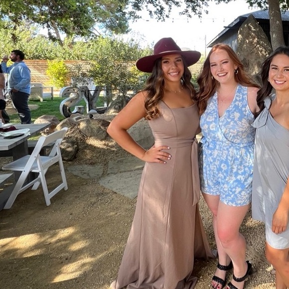 Show me your Mumu Paris gown bridesmaid dress in Dune - Picture 8 of 9